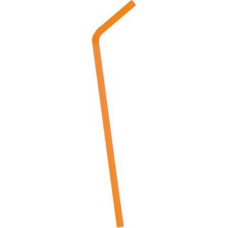 Flexible Orange Plastic Drink Straws, 50pk