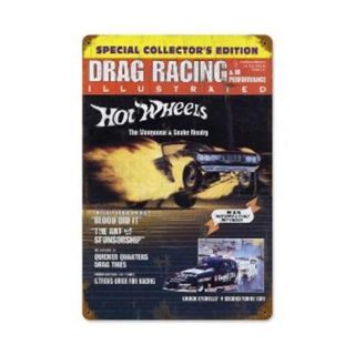 Past Time Signs TMC001 Drag Racing Cover Automotive Vintage Metal Sign