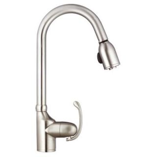 Danze Anu Single Handle Pull Down Sprayer Kitchen Faucet in Stainless Steel D454520SS