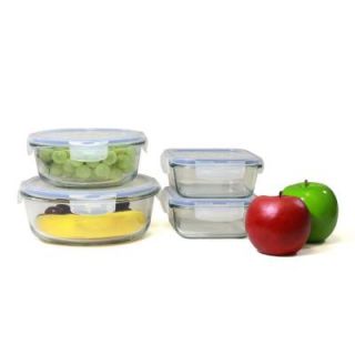 Lock and Lock 8 Piece Food Storage Set Glass DISCONTINUED LLG211S4