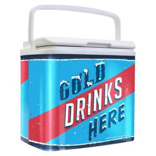 Tinny Retro Cooler   Cold Drinks Here Blue
