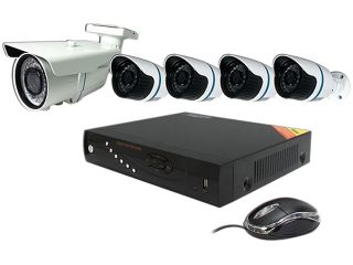 Aposonic A TV8K5V 8 Channel H.264 1080P TVI DVR, 4 x Outdoor 1080P Bullet Camera + 1 x Outdoor 1080P Varifocal Lens Camera System