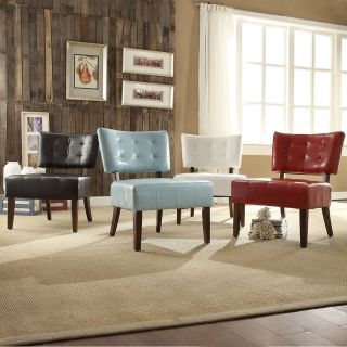 TRIBECCA HOME Charlotte Faux Leather Armless Accent Chair  