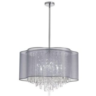 Radionic Hi Tech Illusion 8 Light Polished Chrome Crystal Chandelier with Silver Shade ILL 258C PC 814