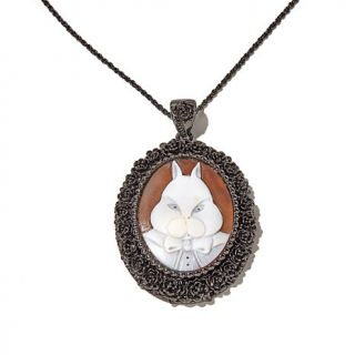 AMEDEO "White Rabbit" 40mm Cameo Pendant with 26 1/2" Chain   8014897