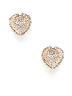 Two Tone & Diamond Heart Earrings by Piranesi