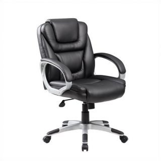 Boss Office Mid Back Upholstered Executive Office Chair in Black   B8606 BK