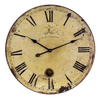 Large Rustic Antique Finish Wall Clock with Pendulum Wall Decor Imax 2511