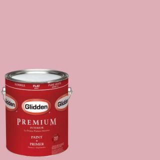 Glidden Premium 1 gal. #HDGR19 Fresh Peonies Flat Latex Interior Paint with Primer HDGR19P 01F