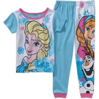 Disney Frozen Baby Toddler Girl Short Sleeve Cotton Tight Fit Sleepwear Set