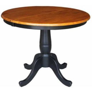 36" Round Top Pedestal Table with 12" Leaf, 30"H