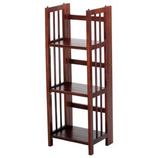 Folding Stackable 3 shelf Wood Bookcase
