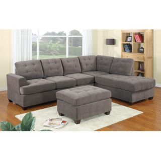 Poundex Bobkona Suede Sectional