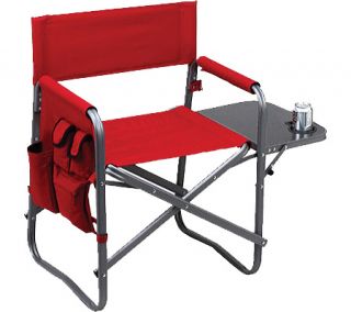Picnic at Ascot Folding Sports Chair with Table/Organizer   Red