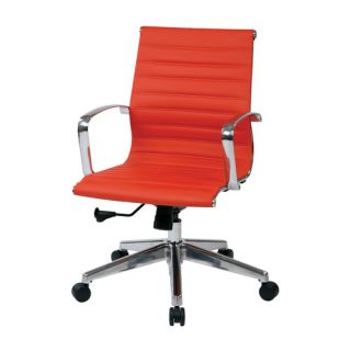 OSP Furniture Mid Back Leather Conference Chair with Arms