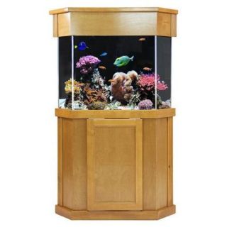 Laguna Series Pentagon Light Pine Wood Aquarium Stand