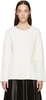 MM6 Maison Margiela Off White Twill Jersey Pullover