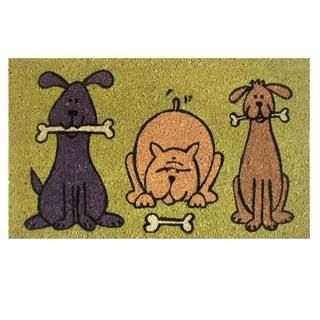 17 x 29 inch Doggie Fun Coir with Vinyl Backing Doormat   15747773