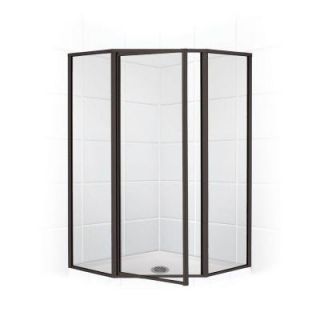 Coastal Shower Doors Legend Series 59 in. x 66 in. Framed Neo Angle Shower Door in Oil Rubbed Bronze and Clear Glass NL16271666ORB C
