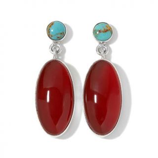 Jay King Carnelian and Turquoise Sterling Silver Earrings   7642916