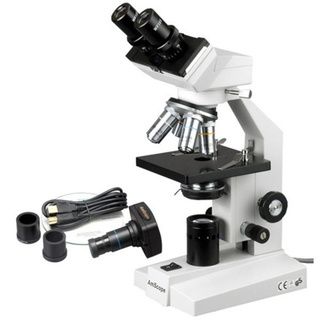 AmScope 40x 2000x Binocular Compound Microscope and Digital USB Camera