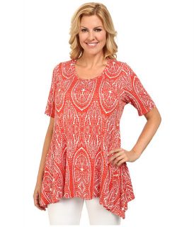 Karen Kane Plus Plus Size Tile Print Handkerchief Top