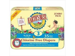 Earths Best Chlorine Free Diapers Size 1 44 Ct, Pack of 4