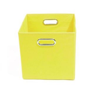 Modern Littles Sweets 10.5 in. x 10.5 in. x 10.5 in. Folding Solid Yellow Fabric Storage Bin PASSTOR203