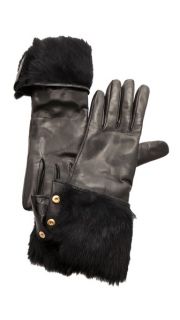 Diane von Furstenberg Rabbit Lined Snap Glove