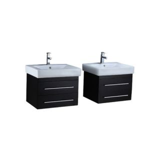 Legion Furniture 24 Floating Double Bathroom Vanity Set with Mirror