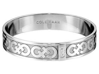 Cole Haan Logo Metal Bangle Bracelet Light Rhodium
