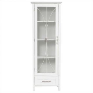 Elegant Home Fashions Delaney 49" 1 Door Linen Cabinet in White   7961