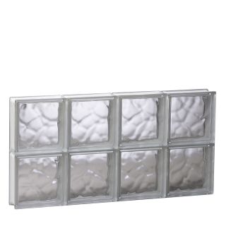 REDI2SET Wavy Glass Pattern Frameless Replacement Glass Block Window (Rough Opening 21.75 in x 16 in; Actual 21.25 in x 15.5 in)