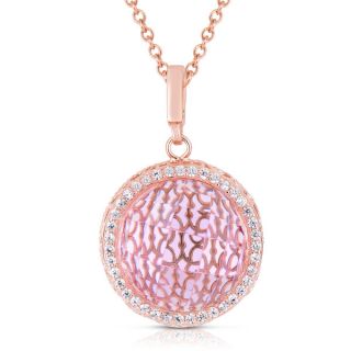 Collette Z Rose Plated Sterling Silver Pink Cubic Zirconia Round