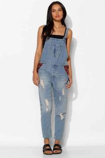 Native Rose Embroidered Pocket Denim Overall