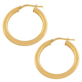 Fremada 10k Yellow Gold 20 mm Polished Tube Hoop Earrings