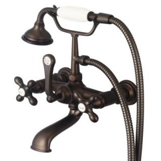 Water Creation 3 Handle Vintage Claw Foot Tub Faucet with Hand Shower and Cross Handles in Oil Rubbed Bronze F6 0010 03 AX