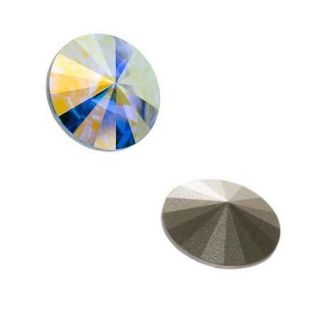 Swarovski Crystal, #1122 Rivoli Fancy Stones 18mm, 2 Pieces, Aquamarine AB