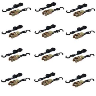 Keeper 10 ft. x 1 in. x 400 lbs. Ratchet Tie Down (12 Pack) 89511 12C