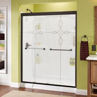 Delta Mandara 59 3/8 in. x 70 in. Bypass Sliding Shower Door in Oil Rubbed Bronze with Semi Framed Tranquility Glass 158863