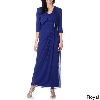 Richards Womens Royal Blue 2 piece Gown and Jacket Set