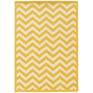 Oh Home Silhouette Yellow/ White Area Rug (5 x 7)