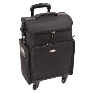 Sunrise All Black Professional Carry on Rolling Makeup Case