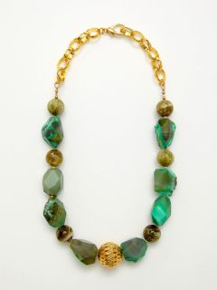 Green stones necklace by Devon Leigh