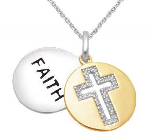 Diamond Faith & Cross Pendant, Sterling, 1/10,by Affinity —