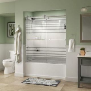 Delta Lyndall 60 in. x 58 3/4 in. Semi Framed Contemporary Style Sliding Bathtub Door in Chrome with Transition Glass 2439166