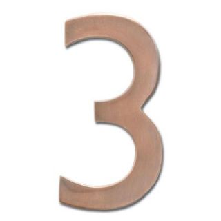 Architectural Mailboxes 4 in. Antique Copper Floating House Number 3 3582AC 3