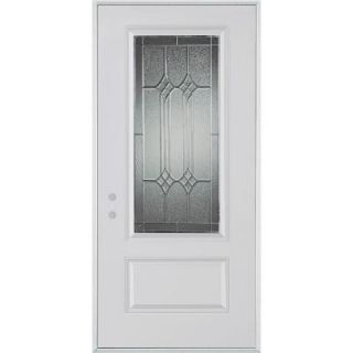 Stanley Doors 36 in. x 80 in. Orleans Patina 3/4 Lite 1 Panel Prefinished White Right Hand Inswing Steel Prehung Front Door 1542E BN 36 R P