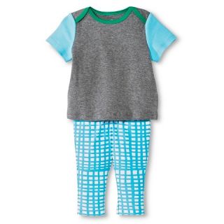 Oh Joy® Newborn 2 Piece Tee and Pant Set   Blue Grid