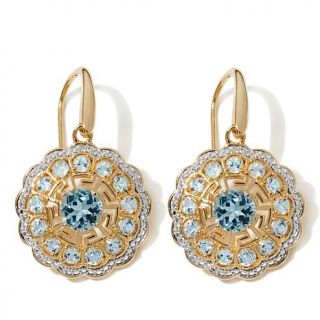 Technibond® Diamond Accent Gemstone Floral Drop Earrings   7812258